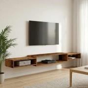 vidaXL Väggmonterad TV-skåp Väggmonterat Gammalt trä 220 x 28 x 21 cm