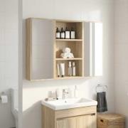 vidaXL Badrumsväggskåp Sonoma-ek 40 x 16 x 62,5 cm Konstruerat trä