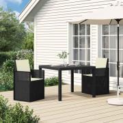 vidaXL Trädgårdsmatstolar 2 pcs Antracit och gräddvit PP