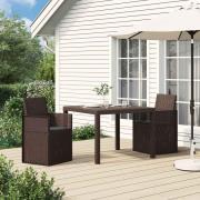 vidaXL Trädgårdsmatstolar 2 pcs Brun och antracit PP