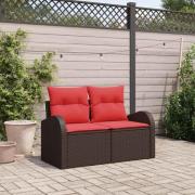 vidaXL Trädgårdsoffa Brun 124 x 62 x 85 cm konstrotting
