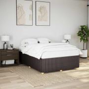 vidaXL Sängram utan madrass mörkbrun 160x200 cm tyg