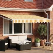 vidaXL Elektrisk Retraktabel Markis Gul och Vit 2,5 x 2 m