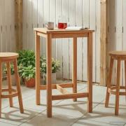 vidaXL Barbord Naturlig 60 x 60 x 105 cm Massiv teak