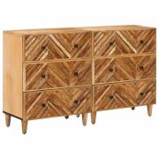 vidaXL Förvaringsskåp 2 pcs Brun 60 x 33,5 x 75 cm Massivt mangoträ