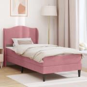 vidaXL Sängram med huvudgavel Rosa 80 x 200 cm Sammet