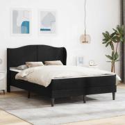 vidaXL Sängram med huvudgavel Svart 140 x 190 cm Sammet