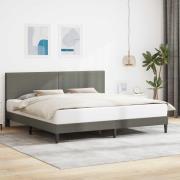 vidaXL Sängram med huvudgavel Ljusgrå 200 x 200 cm Kordread tyg