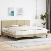 vidaXL Sängram med huvudgavel Ljust gröngrå 200 x 200 cm Kordread tyg