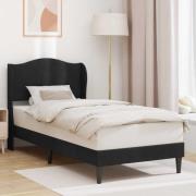 vidaXL Sängram med huvudgavel Svart 90 x 190 cm Sammet