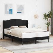 vidaXL Sängram med huvudgavel Svart 140 x 190 cm Sammet