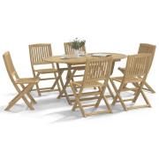 vidaXL Hopfällbara trädgårdsstolar 6 st 44x50x88cm massivt akaciaträ