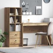 vidaXL Skrivbord med låda med hylla med lagring 2 pcs Artisan Ek