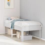 vidaXL Sängram utan madrass vit 90x200 cm massiv furu