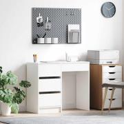 vidaXL Skrivbord med låda Vit 90 x 37.5 x 75 cm Konstruerat trä