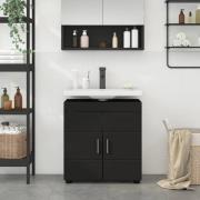 vidaXL Badrumsskåpsset TULUM Svart 60 x 34 x 63 cm Konstruerat trä