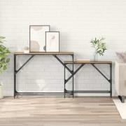 vidaXL Konsolbord 2 pcs Artisan Ek 100 x 28 x 75 cm Konstruerat trä