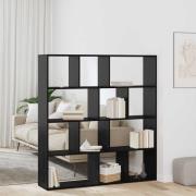 vidaXL Bokskåp Svart Ek 132 x 29 x 141,5 cm Konstruerat trä