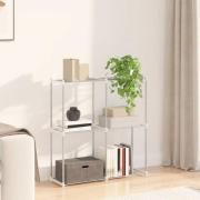 vidaXL Tubular Shelf med lagring Vit 86 x 27 x 90 cm Aluminium