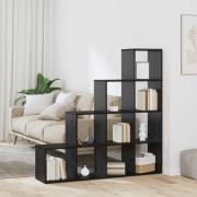vidaXL Rumsavdelare Bokhylla Svart Ek 131,5 x 29 x 131,5 cm