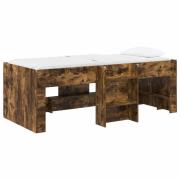 vidaXL Barns hög sängram 2 pcs Rökt ek 203 x 101,1 x 68,5 cm