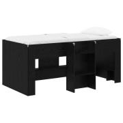 vidaXL Barns hög sängram 2 pcs Svart ek 163 x 101,1 x 68,5 cm
