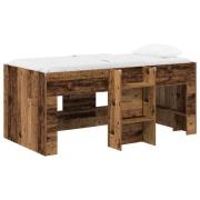 vidaXL Barns hög sängram 2 pcs Gammalt trä 163 x 101,1 x 68,5 cm