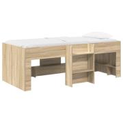 vidaXL Barns hög sängram 2 pcs Sonoma-ek 90 x 190 cm Konstruerat trä