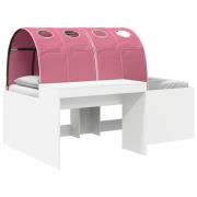 vidaXL Sängram med tunnel Vit och Rosa 80 x 200 cm Konstruerat trä