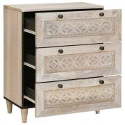 vidaXL Sideboard Vit 60 x 33 x 75 cm massivt mangoträ