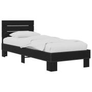 vidaXL Sängram med huvudgavel Svart ek 80 x 200 cm Konstruerat trä