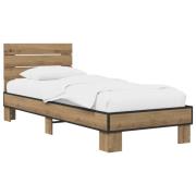 vidaXL Sängram med huvudgavel Artisan-ek 80 x 200 cm Konstruerat trä