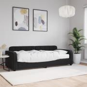 vidaXL Dagbädd med madrass svart 80x200 cm sammet