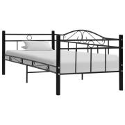 vidaXL Ram till dagbädd svart metall 90x200 cm