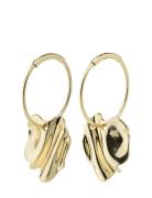 Pilgrim Em Wavy Hoop Earrings Guld