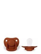 Filibabba 2-Pack Pacifiers - Rust 0-6 Months Röd