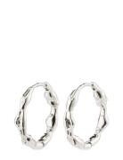 Pilgrim Zion Recycled Organic Shaped Medium Hoops Silver