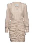 Dante6 D6Douze Draped Mini Dress Beige