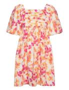 Selected Femme Slfdorita 2/4 Aop Short Dress B Orange