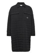 Calvin Klein Jeans Long Quilted Utility Coat Svart