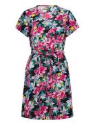 ONLY Onlleah S/S V-Neck Button Dress Ex Ptm Rosa