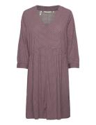 Tom Tailor Feminine V-Neck Dress Burgundy