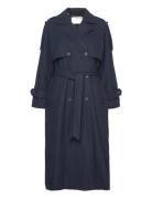 Selected Femme Slfnala Wool Trenchcoat Marinblå