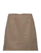 Coster Copenhagen Short Skirt In Houndstooth Beige