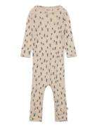 Wheat Plain Wool Jumpsuit Beige