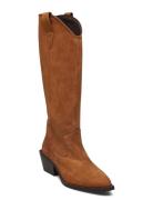 Bianco Biamona Western Boot High Suede Brun