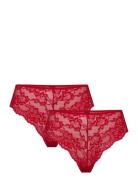 Pieces Pclina Lace Wide Brief 2-Pack Noos Röd