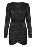 ONLY Onlnelly L/S Shine Wrap Dress Cs Jrs Svart