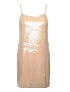 Calvin Klein Jeans Sequins Dress Beige