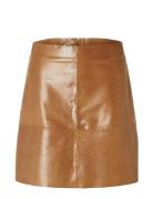 Selected Femme Slfsana Hw Mini Leather Skirt Brun